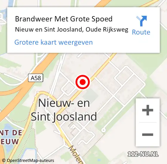 Locatie op kaart van de 112 melding: Brandweer Met Grote Spoed Naar Nieuw en Sint Joosland, Oude Rijksweg op 17 oktober 2021 11:54