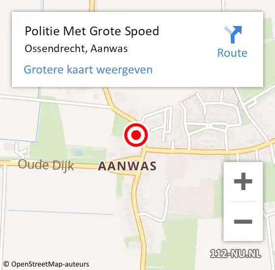 Locatie op kaart van de 112 melding: Politie Met Grote Spoed Naar Ossendrecht, Aanwas op 17 oktober 2021 11:56