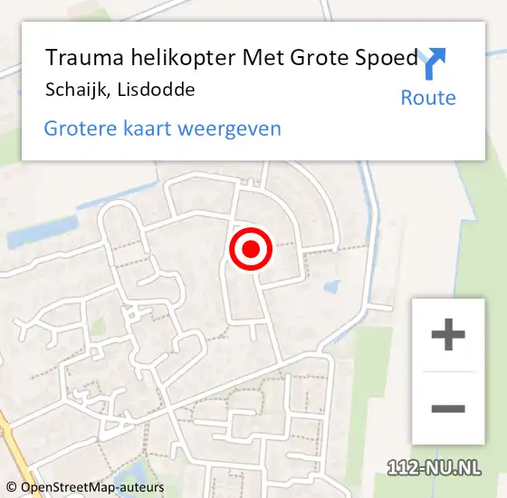 Locatie op kaart van de 112 melding: Trauma helikopter Met Grote Spoed Naar Schaijk, Lisdodde op 17 oktober 2021 12:17