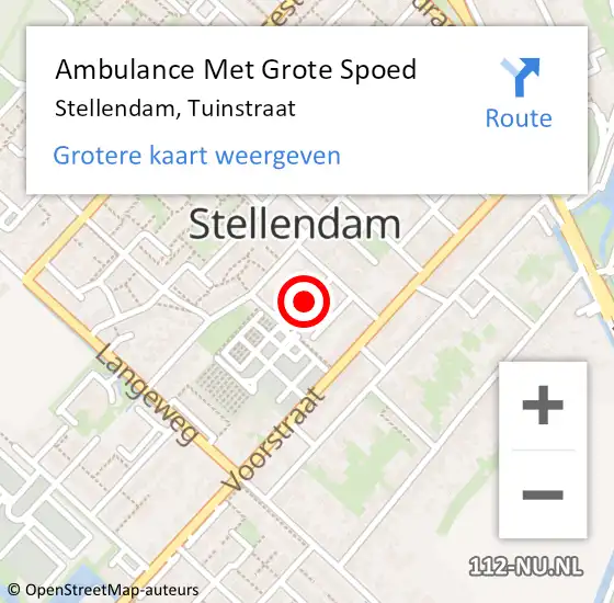 Locatie op kaart van de 112 melding: Ambulance Met Grote Spoed Naar Stellendam, Tuinstraat op 17 oktober 2021 12:18