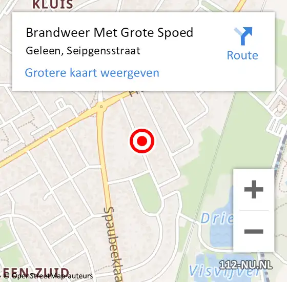 Locatie op kaart van de 112 melding: Brandweer Met Grote Spoed Naar Geleen, Seipgensstraat op 17 oktober 2021 12:22