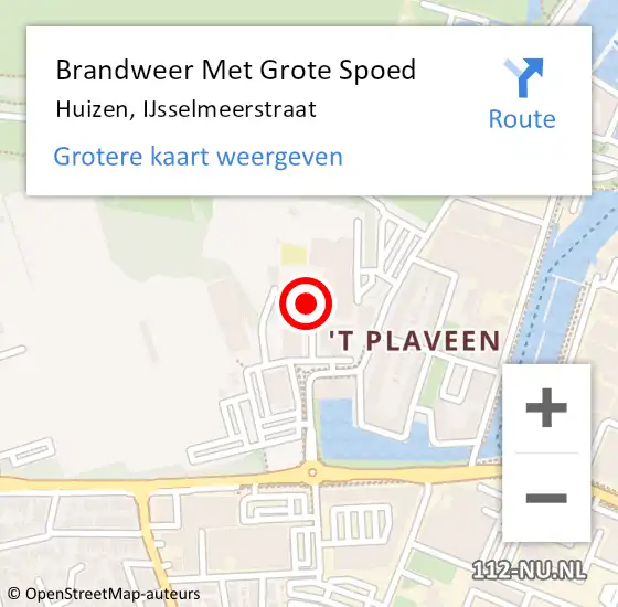 Locatie op kaart van de 112 melding: Brandweer Met Grote Spoed Naar Huizen, IJsselmeerstraat op 17 oktober 2021 14:12