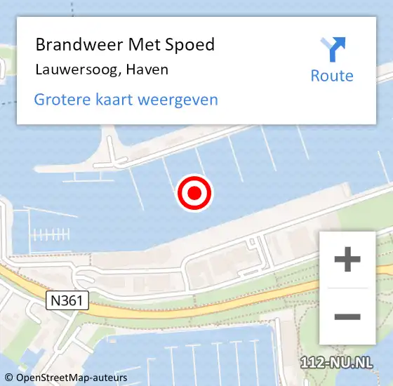 Locatie op kaart van de 112 melding: Brandweer Met Spoed Naar Lauwersoog, Haven op 17 oktober 2021 14:33