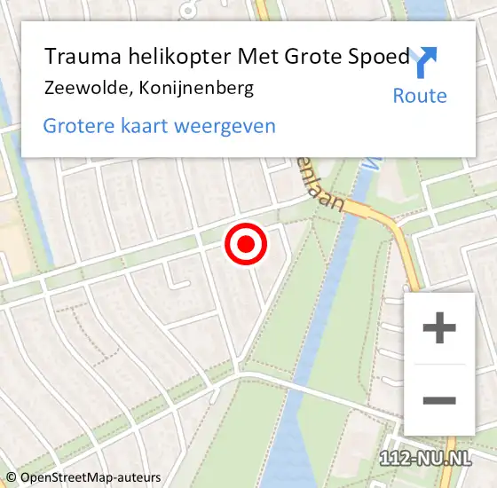 Locatie op kaart van de 112 melding: Trauma helikopter Met Grote Spoed Naar Zeewolde, Konijnenberg op 17 oktober 2021 15:00