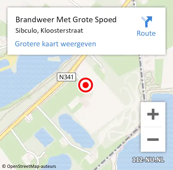 Locatie op kaart van de 112 melding: Brandweer Met Grote Spoed Naar Sibculo, Kloosterstraat op 17 oktober 2021 15:09