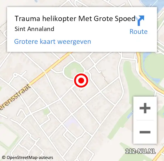 Locatie op kaart van de 112 melding: Trauma helikopter Met Grote Spoed Naar Sint Annaland op 17 oktober 2021 15:35