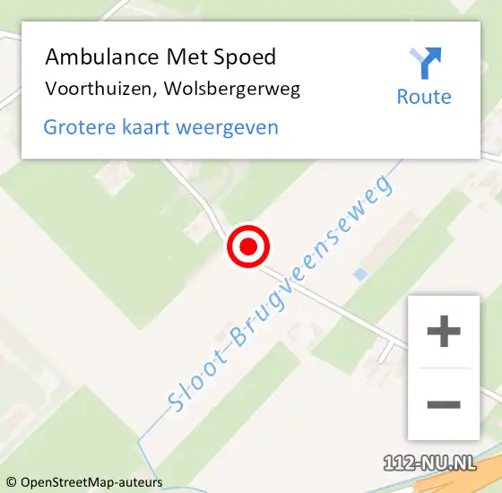 Locatie op kaart van de 112 melding: Ambulance Met Spoed Naar Voorthuizen, Wolsbergerweg op 17 oktober 2021 15:58