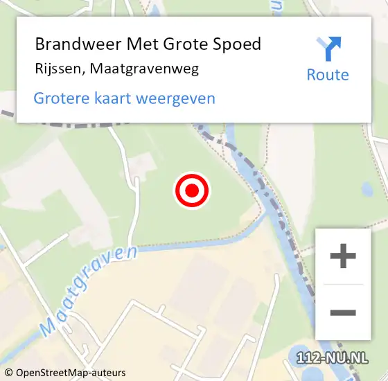 Locatie op kaart van de 112 melding: Brandweer Met Grote Spoed Naar Rijssen, Maatgravenweg op 17 oktober 2021 16:13