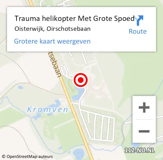 Locatie op kaart van de 112 melding: Trauma helikopter Met Grote Spoed Naar Oisterwijk, Oirschotsebaan op 17 oktober 2021 16:20