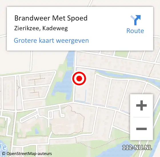 Locatie op kaart van de 112 melding: Brandweer Met Spoed Naar Zierikzee, Kadeweg op 17 oktober 2021 18:18