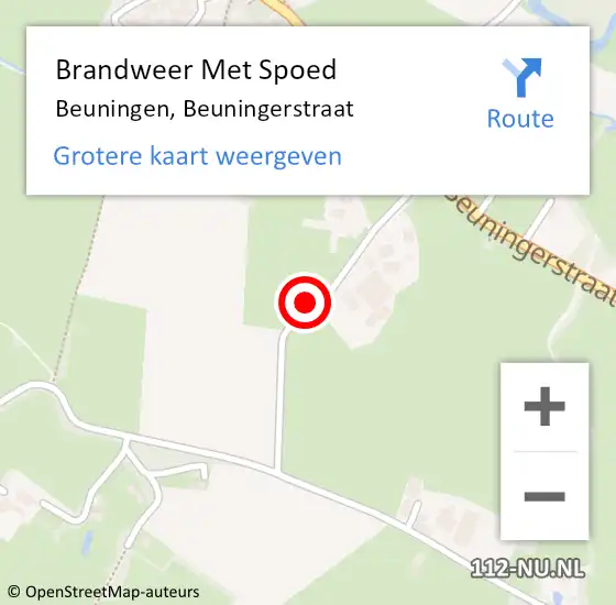 Locatie op kaart van de 112 melding: Brandweer Met Spoed Naar Beuningen, Beuningerstraat op 17 oktober 2021 18:41