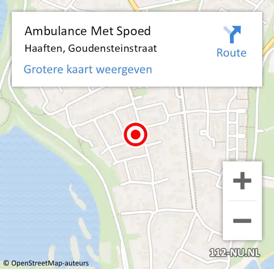 Locatie op kaart van de 112 melding: Ambulance Met Spoed Naar Haaften, Goudensteinstraat op 17 oktober 2021 18:52