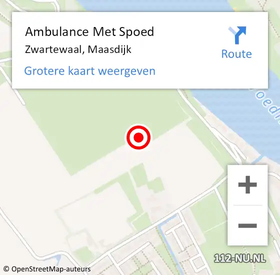 Locatie op kaart van de 112 melding: Ambulance Met Spoed Naar Zwartewaal, Maasdijk op 17 oktober 2021 18:54