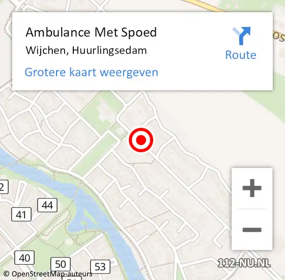 Locatie op kaart van de 112 melding: Ambulance Met Spoed Naar Wijchen, Huurlingsedam op 17 oktober 2021 19:52