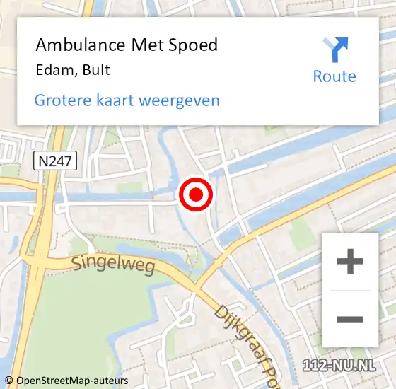 Locatie op kaart van de 112 melding: Ambulance Met Spoed Naar Edam, Bult op 17 oktober 2021 20:26