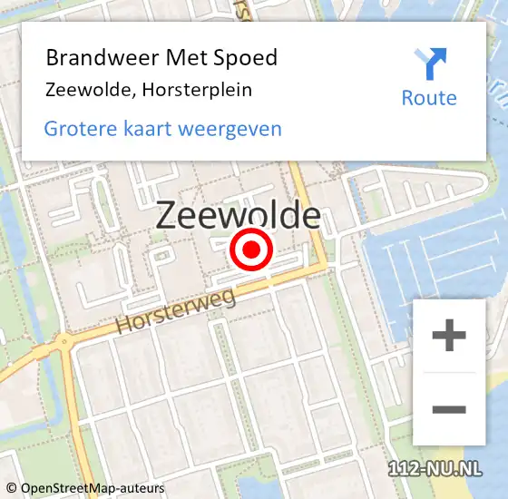 Locatie op kaart van de 112 melding: Brandweer Met Spoed Naar Zeewolde, Horsterplein op 17 oktober 2021 20:47