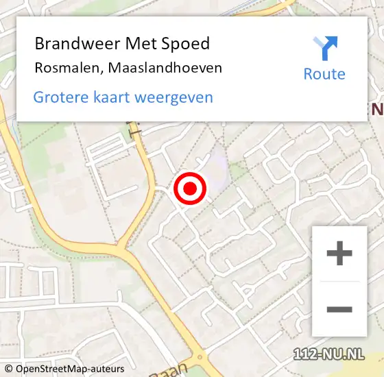 Locatie op kaart van de 112 melding: Brandweer Met Spoed Naar Rosmalen, Maaslandhoeven op 17 oktober 2021 20:50