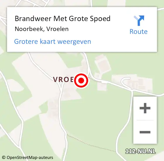 Locatie op kaart van de 112 melding: Brandweer Met Grote Spoed Naar Noorbeek, Vroelen op 17 oktober 2021 22:11