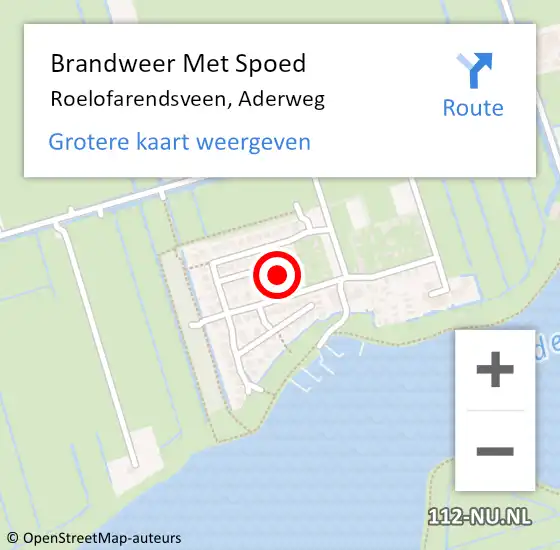 Locatie op kaart van de 112 melding: Brandweer Met Spoed Naar Roelofarendsveen, Aderweg op 17 oktober 2021 22:41
