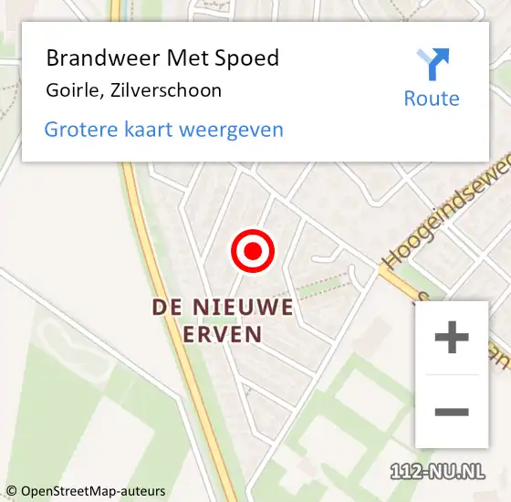 Locatie op kaart van de 112 melding: Brandweer Met Spoed Naar Goirle, Zilverschoon op 18 oktober 2021 00:04