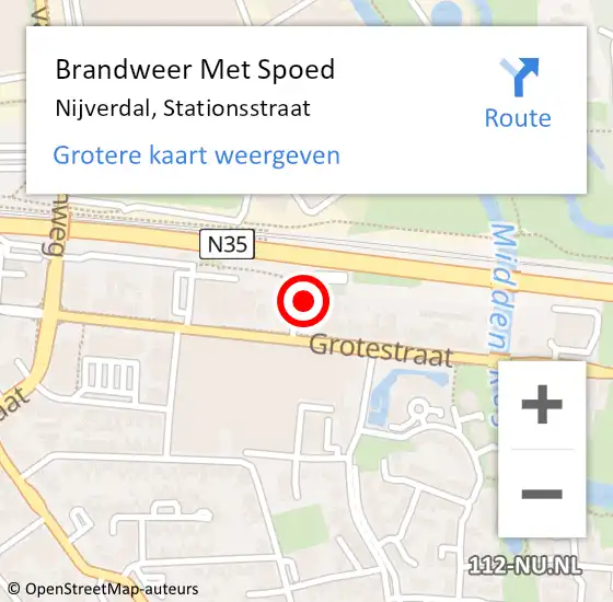 Locatie op kaart van de 112 melding: Brandweer Met Spoed Naar Nijverdal, Stationsstraat op 18 oktober 2021 00:06