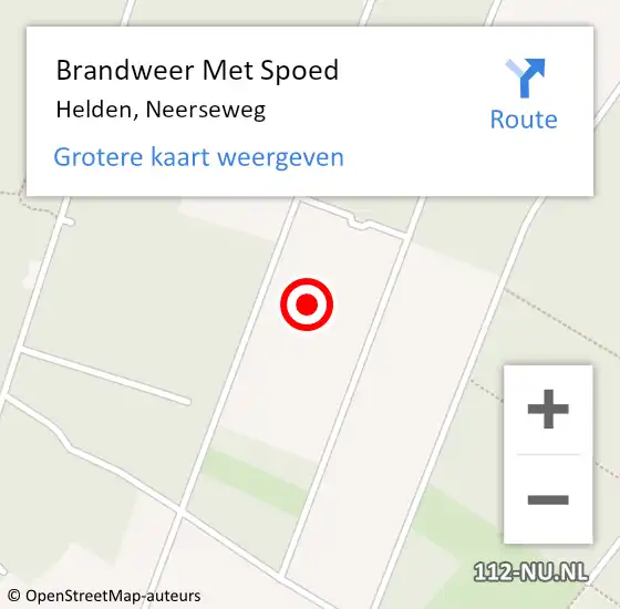 Locatie op kaart van de 112 melding: Brandweer Met Spoed Naar Helden, Neerseweg op 18 oktober 2021 02:02
