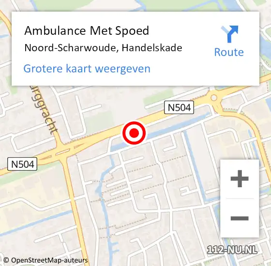 Locatie op kaart van de 112 melding: Ambulance Met Spoed Naar Noord-Scharwoude, Handelskade op 18 oktober 2021 02:42