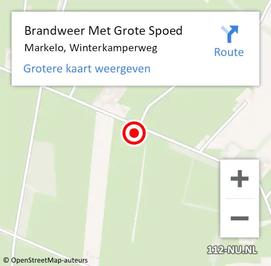 Locatie op kaart van de 112 melding: Brandweer Met Grote Spoed Naar Markelo, Winterkamperweg op 18 oktober 2021 03:27