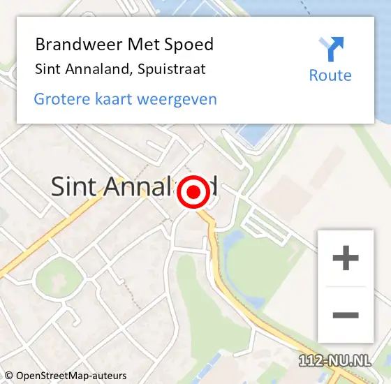 Locatie op kaart van de 112 melding: Brandweer Met Spoed Naar Sint Annaland, Spuistraat op 18 oktober 2021 04:09