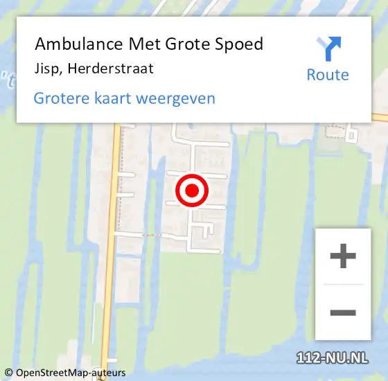 Locatie op kaart van de 112 melding: Ambulance Met Grote Spoed Naar Jisp, Herderstraat op 18 oktober 2021 05:32