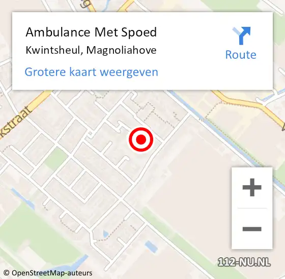 Locatie op kaart van de 112 melding: Ambulance Met Spoed Naar Kwintsheul, Magnoliahove op 18 oktober 2021 05:35