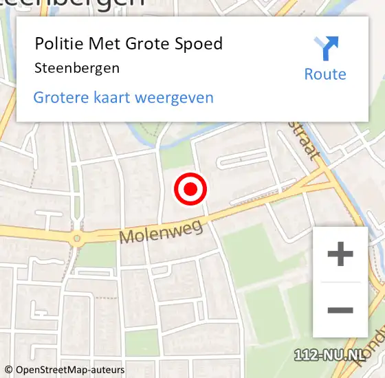 Locatie op kaart van de 112 melding: Politie Met Grote Spoed Naar Steenbergen op 18 oktober 2021 07:07