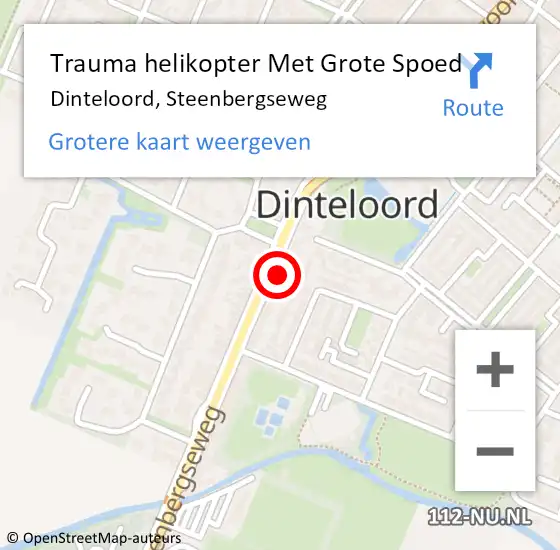 Locatie op kaart van de 112 melding: Trauma helikopter Met Grote Spoed Naar Dinteloord, Steenbergseweg op 18 oktober 2021 07:12