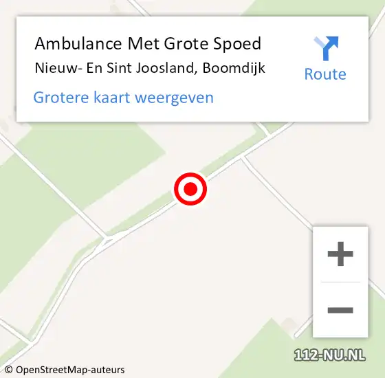 Locatie op kaart van de 112 melding: Ambulance Met Grote Spoed Naar Nieuw- En Sint Joosland, Boomdijk op 26 juni 2014 12:33