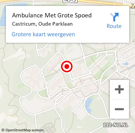 Locatie op kaart van de 112 melding: Ambulance Met Grote Spoed Naar Castricum, Oude Parklaan op 18 oktober 2021 09:20