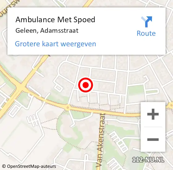 Locatie op kaart van de 112 melding: Ambulance Met Spoed Naar Geleen, Adamsstraat op 26 juni 2014 12:41