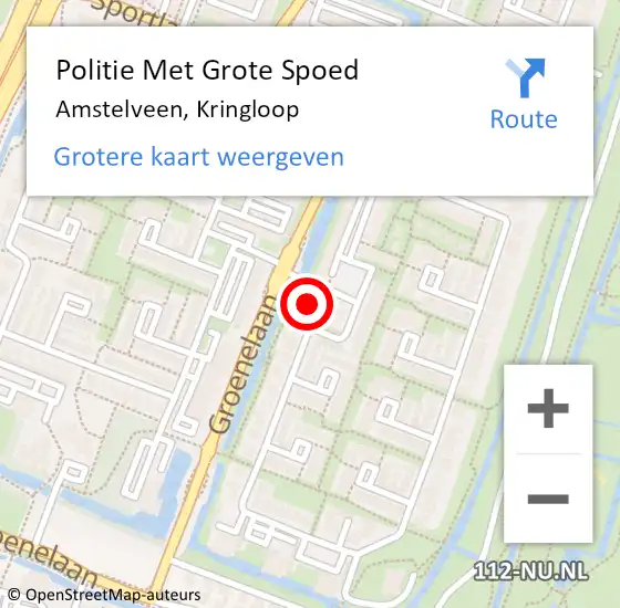 Locatie op kaart van de 112 melding: Politie Met Grote Spoed Naar Amstelveen, Kringloop op 18 oktober 2021 10:38