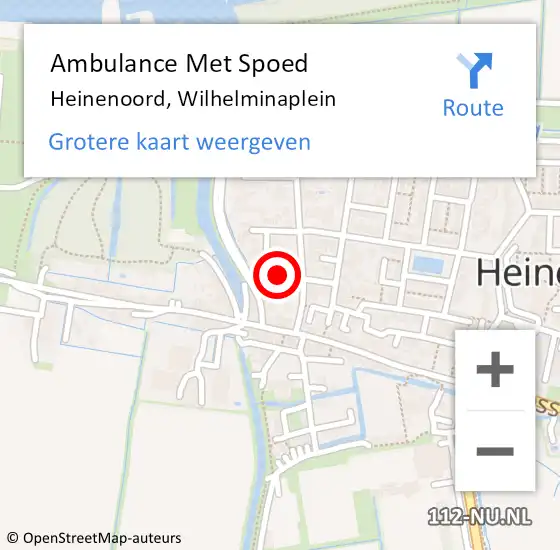 Locatie op kaart van de 112 melding: Ambulance Met Spoed Naar Heinenoord, Wilhelminaplein op 18 oktober 2021 10:46