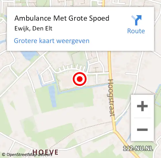 Locatie op kaart van de 112 melding: Ambulance Met Grote Spoed Naar Ewijk, Den Elt op 18 oktober 2021 11:07