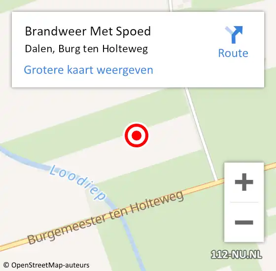 Locatie op kaart van de 112 melding: Brandweer Met Spoed Naar Dalen, Burg ten Holteweg op 18 oktober 2021 11:25