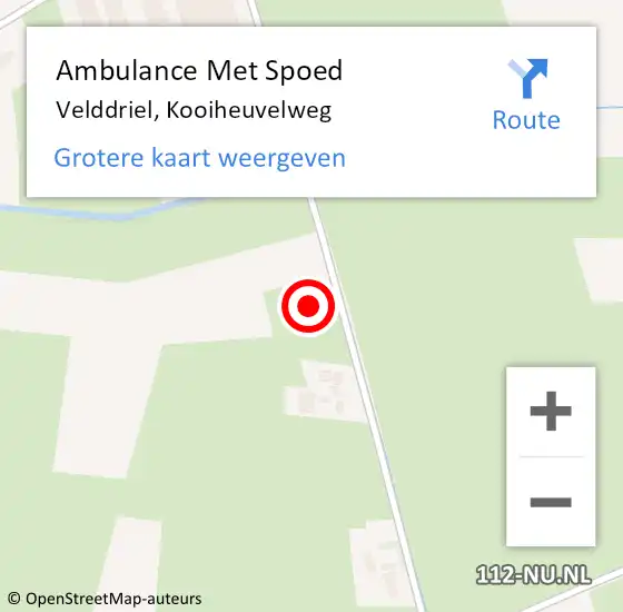 Locatie op kaart van de 112 melding: Ambulance Met Spoed Naar Velddriel, Kooiheuvelweg op 18 oktober 2021 11:34