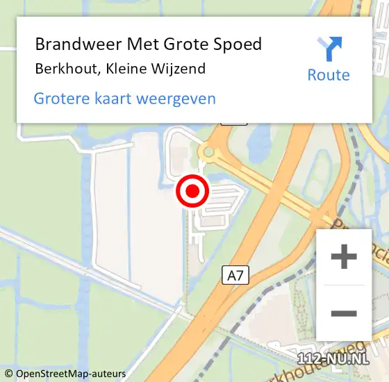 Locatie op kaart van de 112 melding: Brandweer Met Grote Spoed Naar Berkhout, Kleine Wijzend op 18 oktober 2021 12:37