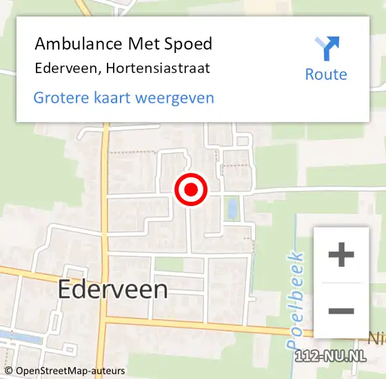 Locatie op kaart van de 112 melding: Ambulance Met Spoed Naar Ederveen, Hortensiastraat op 18 oktober 2021 12:38