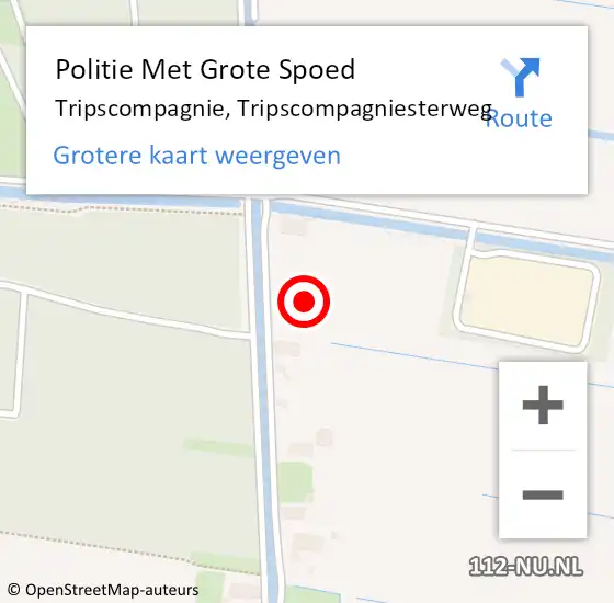 Locatie op kaart van de 112 melding: Politie Met Grote Spoed Naar Tripscompagnie, Tripscompagniesterweg op 18 oktober 2021 12:49