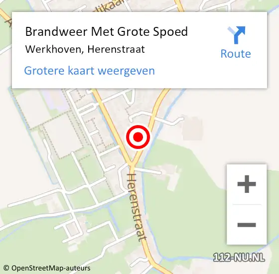 Locatie op kaart van de 112 melding: Brandweer Met Grote Spoed Naar Werkhoven, Herenstraat op 26 juni 2014 12:51