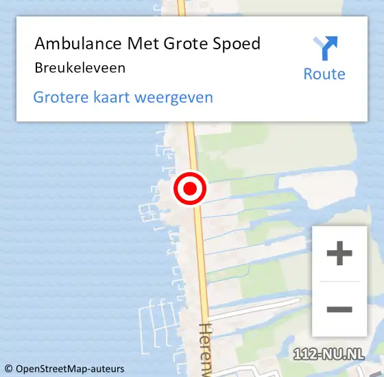 Locatie op kaart van de 112 melding: Ambulance Met Grote Spoed Naar Breukeleveen op 18 oktober 2021 14:53
