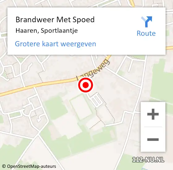 Locatie op kaart van de 112 melding: Brandweer Met Spoed Naar Haaren, Sportlaantje op 18 oktober 2021 15:09