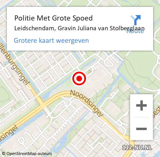 Locatie op kaart van de 112 melding: Politie Met Grote Spoed Naar Leidschendam, Gravin Juliana van Stolberglaan op 18 oktober 2021 15:14