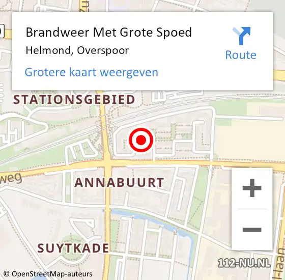 Locatie op kaart van de 112 melding: Brandweer Met Grote Spoed Naar Helmond, Overspoor op 18 oktober 2021 15:16