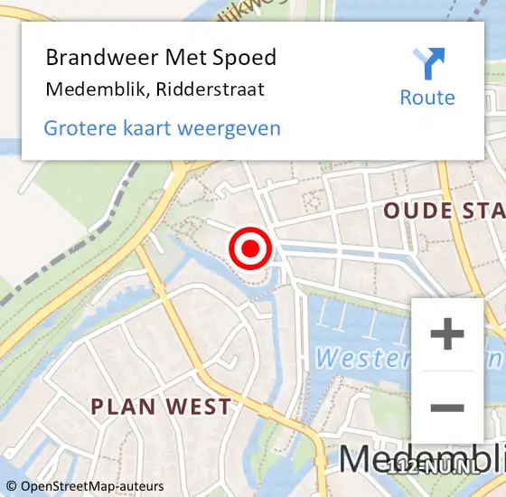 Locatie op kaart van de 112 melding: Brandweer Met Spoed Naar Medemblik, Ridderstraat op 18 oktober 2021 15:19